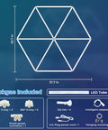 Kickass Ultra Bright LED Garage Light Hexagon Panel 54W 6500K 5940 Lumen Glare Free Ceiling Shop Lighting package contents