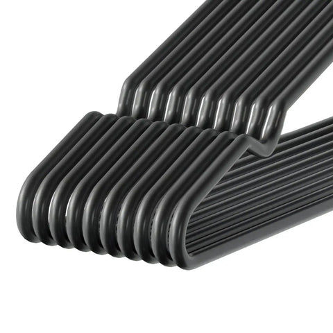 Non Slip Metal Hangers For Suits And Coats With Rubber Coating Chrome And Black Friction Hangers 16 Inch Set Of 20 close-up view
