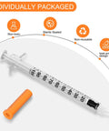 Disposable Syringe Kit With 30 Gauge Five Sixteenths Inch Needle 1 Milliliter Capacity 30 Individually Wrapped Per Pack Leak Proof Plunger Clear Unit Markings For Precise Dosing Pro Grade Lab Work, individually packaged syringe