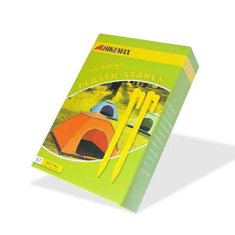 60 Pack Plastic Tent Stakes Five Point Seven Inch For Anchoring Garden Netting Camping Tents Rain Tarps And Landscape Fabric
