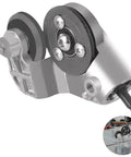 Heavy Duty Drill Nibbler Metal Cutter Attachment Titanium Steel Converter For Sheet Metal Fast Smooth Trimming close-up view of gear and guide rod