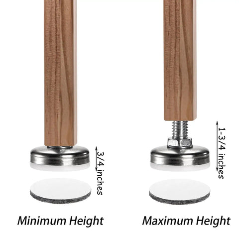 12 Pack Adjustable Furniture Levelers With Felt Pads For Tables, Chairs, Beds, And Sofas, Heavy Duty Steel Feet Supports Up To 1320 Lbs, Height Adjustable From Three Quarters Inch To One And Three Quarters Inches, Easy Install And Floor Protection