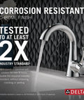 Chrome One-Hole Bathroom Faucet With Push-Pop Drain for Vanity Sinks, Fits 1 or 3-Hole Installations, corrosion resistant