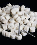 Cool 100 Piece Wool Felt Polishing Buffing Pads With 13mm Shank Plus Extra Grip For Grinding Wheels, close-up of pads.