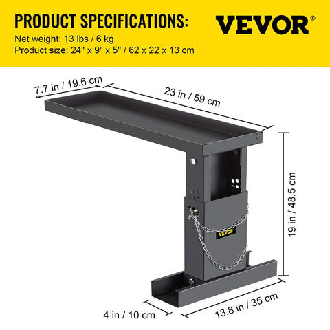 Ladder Extender For Stairs 23.4 By 7.6 Inches, Adjustable Height Range From 12.25 Inches To 19.7 Inches, Steel Leveling Tool With Chain Pins