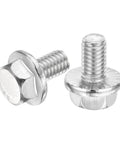 Rugged 5 Pack M6 X 10mm Hex Serrated Flange Bolts Screws with 304 stainless steel for secure anchoring.