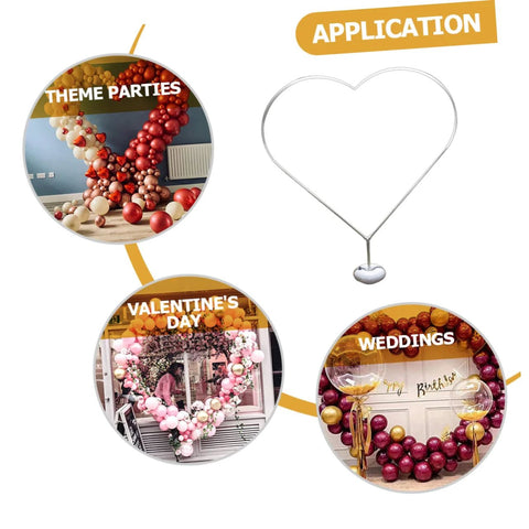 LABRIMP heart-shaped balloon stand kit; metal arch with base for wedding decor, pastel balloons, Amazon brand