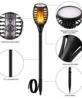 Low Voltage 12V Outdoor Torch Lights Set With Wired LED Flame Torches, IP65 Waterproof Landscape Pathway Lamps For Garden And Patio