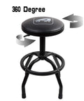 Swivel Garage Bar Stool With Adjustable Height For Workshop And Auto Shop Durable Mechanic Stool With Black LeatherSoft Upholstery