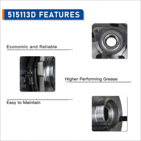 Close-up of Pair Front Wheel Bearing And Hub Assembly For 2006 2007 2008 Dodge Ram 1500 With ABS 5 Lug OE Replacement