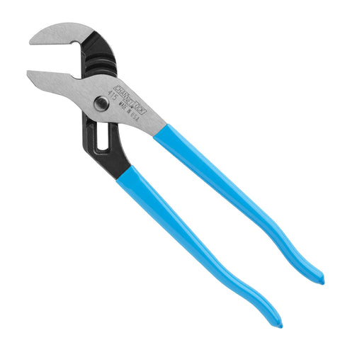 Tongue And Groove Pliers 415 With Smooth Jaw Non Marring Grip High Carbon Steel 10 Inch, blue non slip handles, side view