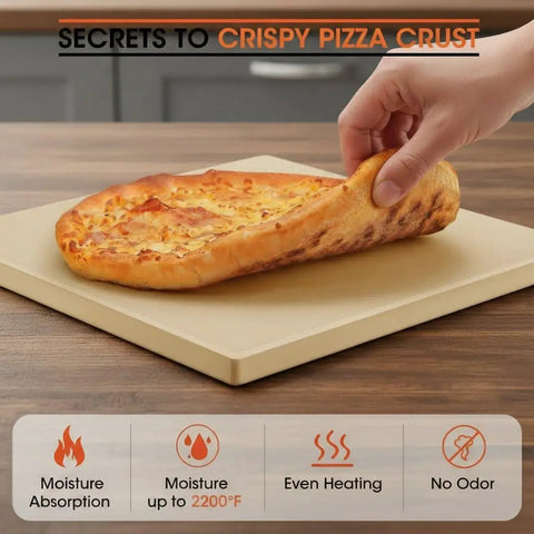 Grab This Heavy Duty 14 By 16 Inch Rectangular Cordierite Pizza Stone For Oven Bbq And Grill With Exclusive Patented Heat Spiral