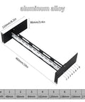 2U 19 Inch Rack Mount DIN Rail Kit Adjustable Depth 48 to 174 Millimeters Aluminum Rack Mount Bracket shown with measurements.