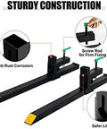 60 Inch Clamp On Pallet Forks For Tractor Loader Buckets Heavy Duty Fork Attachments Up To 4000 Lbs Load Capacity 43 Inch