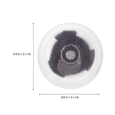 Leveling Feet Furniture Sliders 100 Pack Silicone Nail On Round Table Chair Leg Pads Floor Protectors Mute Adjustable For Even Surfaces And Heavy Duty Stability Up To 200 Lbs Per Foot showing top view of a single piece with dimensions 0.8 in / 2.1 cm diameter