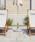 Granite Round Parasol Base 44 Lbs Heavy Duty Patio Umbrella Stand With Two Adapters Fits Most Pole Sizes for poolside yard