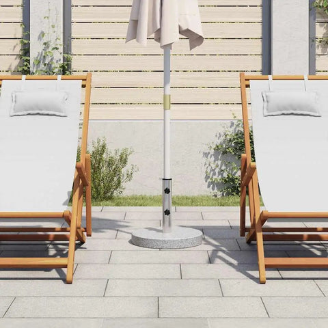 Granite Round Parasol Base 44 Lbs Heavy Duty Patio Umbrella Stand With Two Adapters Fits Most Pole Sizes for poolside yard