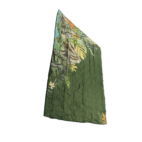 Picnic Blanket With Dot Print Thick Foldable Beach Mat For Indoor Outdoor Adventures Machine Washable Quick Dry Green Floral Design