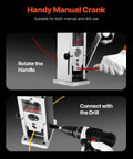 Manual Wire Stripping Machine For Copper 0.06-1.5 Inch Strips With Hand Crank Or Drill Powered Visible Depth Reference