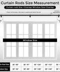 Curtain rod size measurement guide with 36-91 Inch Black Adjustable Curtain Rod 1 Inch Heavy Duty Telescoping Drapery Pole For Windows Modern Decorative Window Treatment No Tools Required Quick And Easy Installation.