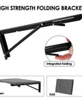 Two Pack Folding Shelf Brackets L Shaped Wall Mounted Triangle Angle DIY Heavy Duty Support for Shelves and Tools, space saving