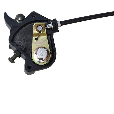 Thumb Throttle Cable And Aluminum Alloy Handle Assembly For ATV Go Kart Pit Quad 50cc To 250cc With Seven Eighths Inch 22mm Fit, Durable Metal Cable, Rubber Grip, Smooth Action, Easy Install