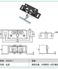 Black Touch Type Lock Double Roller Catch For Cupboard And Cabinet Doors with dimensions and design schematics