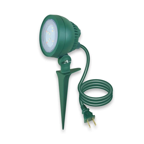 OSKOS Outdoor LED Christmas Waterproof Floodlight, 4.8W LED Waterproof Color Stake Light for Holiday Decoration, Yard, Garden, 4FT Extension Cord, UL Listed, green stake light with adjustable lamp holder.