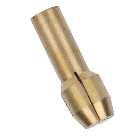 10 Pieces Brass Collets Set For Drills And Grinders 0.5 To 3.2mm Clamping Range 4.3mm Shank single brass collet close-up
