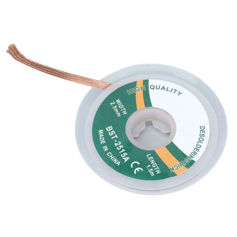 Pro Grade Desoldering Wire Kit With Alloy Copper Solder Wick For Electronics Repair And PCB Maintenance, 1.5m length, 2.5mm width