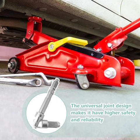 Heavy-Duty 12mm Universal Joint Drop Shaft For Horizontal Floor Jack with steel components and adjustable angle head