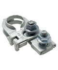 Heavy Duty Positive Battery Terminal End Connector For Hyundai Kia Lexus 919803X010 solid silver metal design, featuring dual bolts.
