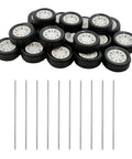 20 Piece Toy Car Wheel Rubber Tire Kit With 10 Piece Round Rod Axles for DIY Model RC Cars Trucks Robots Parts 2mm Shaft 20mm Wheel Diameter