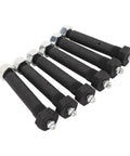 Greaseable Spring Shackle Bolts For Trailer Axles Nine Sixteenth Inch By Three Inch With Lock Nuts And Knurled Shoulder Set Of Six Fits 2000 3500 5200 6000 And 7000 Lbs, black steel bolts with grease zerks