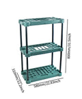 Heavy Badass Broom And Mop Organizer Rock Solid Corner Rack With Hella Durable Polypropylene Shelves and reinforced iron frame, 3 shelves