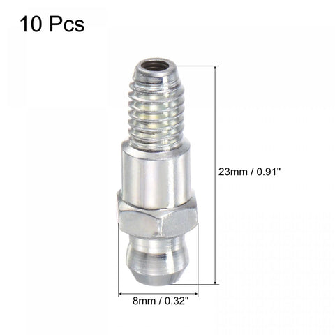 Steel Straight Pro Grade Grease Fittings M6 X 1mm Thread For Hydraulic Equipment 10 Pack Rust Resistant Oil Sealed