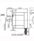High Precision Helical Gear Planetary Reducer Gearbox For Nema23 Stepper Motors dimensions drawing with measurements for assembly.