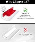 Comparison of 6 Pack Adhesive Edge Pulls for Cabinets and Drawers showing heavy-duty 2PCS double-sided tapes vs single-sided tape