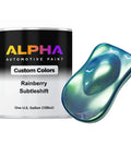 Premium Automotive Basecoat And Midcoat Paint System One Gallon Ready To Roll With Built In Slow Reducer For Hella Smooth Slick Shop Grade Finish On Every Trunk Hood Or Door Panel with Rainberry Subtleshift chip.