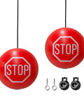Garage Tennis Ball Parking Aid Kit with Adjustable 13 Foot Rope Hanging Stopper, red stop balls with mounting hardware