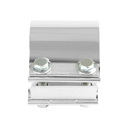 Two Pack Four Inch Exhaust Clamps For Stainless Steel Exhaust Piping Band Pipe Clamp Butt Joint Connection 4 Inch To 4 Inch OD With Zinc Plated Bolts Aluminum I Block 2 Pieces