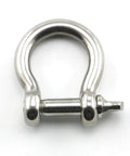 Hardcore 304 Stainless Steel Bow Shackle With Tight Screw Pin And M10 Beefy Rigging Hardware For Paracord Bracelets, close-up view.