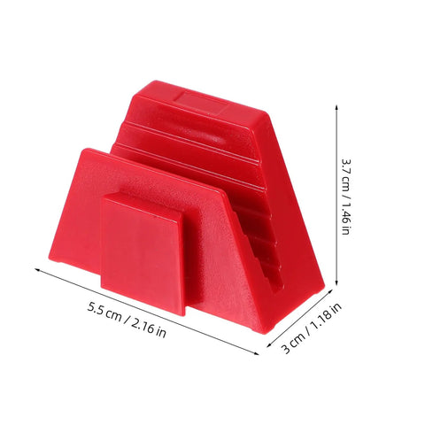 12 Piece Modular Wrench Storage Rack Magnetic Tool Holder Organizer Tray for toolbox and garage, red plastic, dimensions shown
