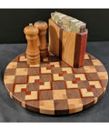 Solid End Grain 12 Inch Wooden Lazy Susan Round Kitchen Centerpiece For Spices Condiments And Everyday Essentials A Dope Rotating Organizer For Dining Table Pantry Cabinets And Home Decor