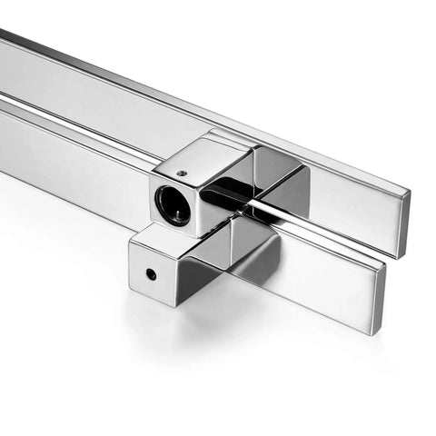 24 Inch Solid Stainless Steel Push Pull Door Handle Set With Heavy Duty Commercial Grade 304 Standoffs Ideal For Barn Doors And Glass Panels close-up