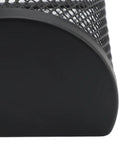 Heavy Duty Industrial Alloy Steel Mesh Pen Holder With Wall Mount Hook Dope Space Saving Desk Organizer Badass Cup Stand For Office School And Creative Pros Straight Up Premium Gear close-up of rounded bottom design in black, showcasing durability and stability.