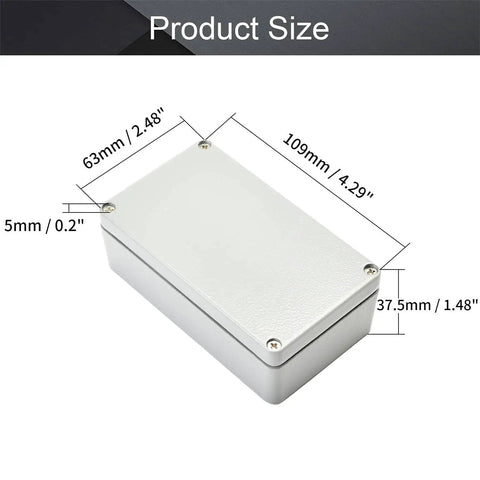 Aluminum Enclosure Project Box IP65 Dustproof Waterproof Junction Box 115x64x37mm Surface Mount Metal Case with size dimensions