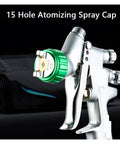 Cordless Mini Airbrush Paint Sprayer With 1.0 And 1.2 Mm Tips For Slick Auto Detailing And Diy Hustle showing 15 hole atomizing spray cap.