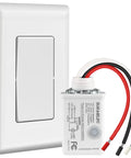 Wireless Light Switch And Receiver Kit With 15A High Power No Wiring No Interference 100 Ft RF Range, wall plate and receiver shown