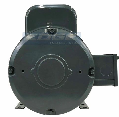 Heavy Duty Compressor Electric Motor 5HP Single Phase 230V 184T Frame close-up view showcasing durable exterior and connection port.